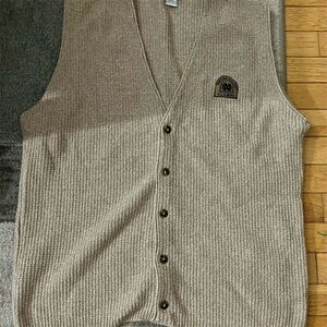 Vintage Notre Dame Alumni Men's Sweater Vest Beige Size L